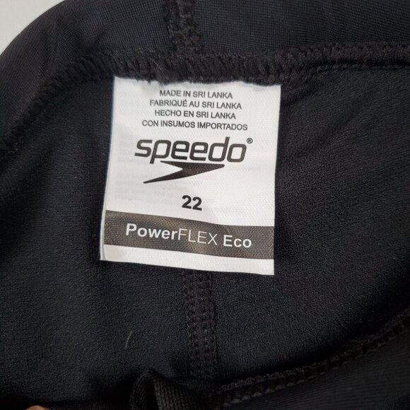 Speedo PowerFLEX Eco Swim Shorts Trunks Drawstring Size 22 Mens NWT Black - Picture 7 of 13